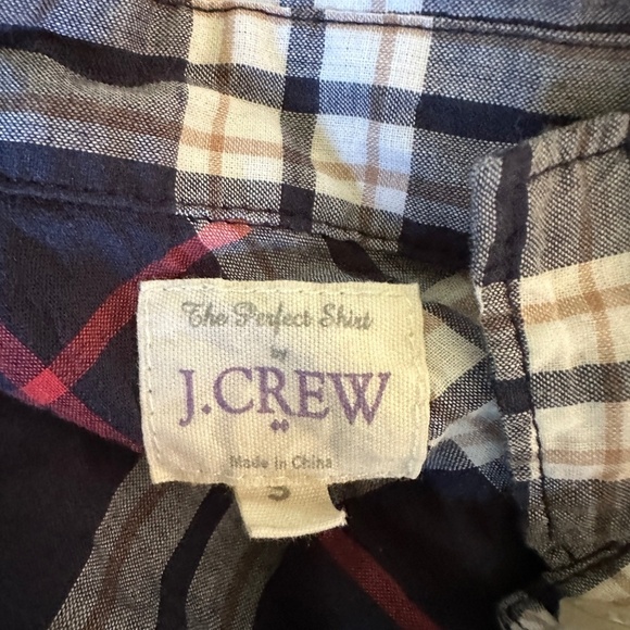 *J. CREW* Blue x Red Plaid Long Sleeve Button Down Shirt Size Small - Picture 6 of 7